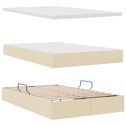 Letto con contenitore e materasso Crema 120 x 190 cm Poliestere | homemem39