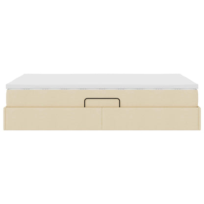 Letto con contenitore e materasso Crema 120 x 190 cm Poliestere | homemem39
