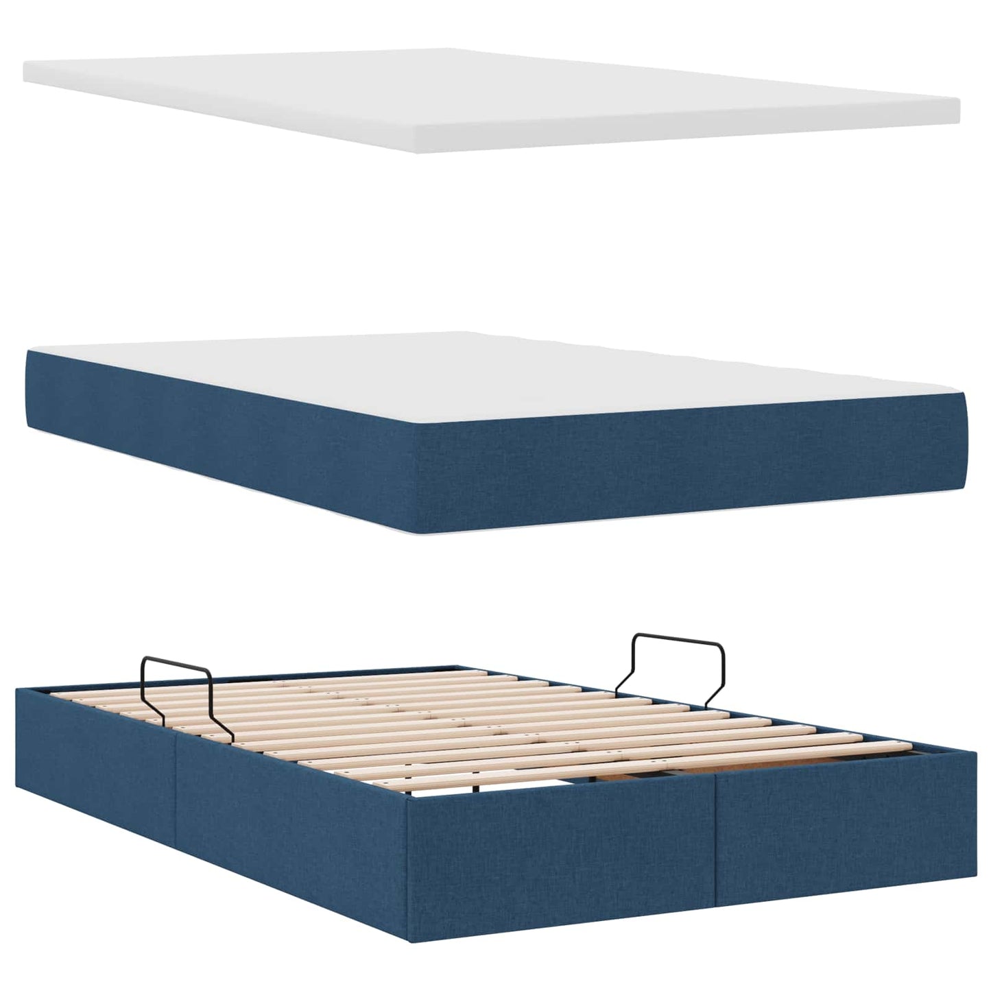 Letto con contenitore e materasso Blu 120 x 190 cm Poliestere | homemem39
