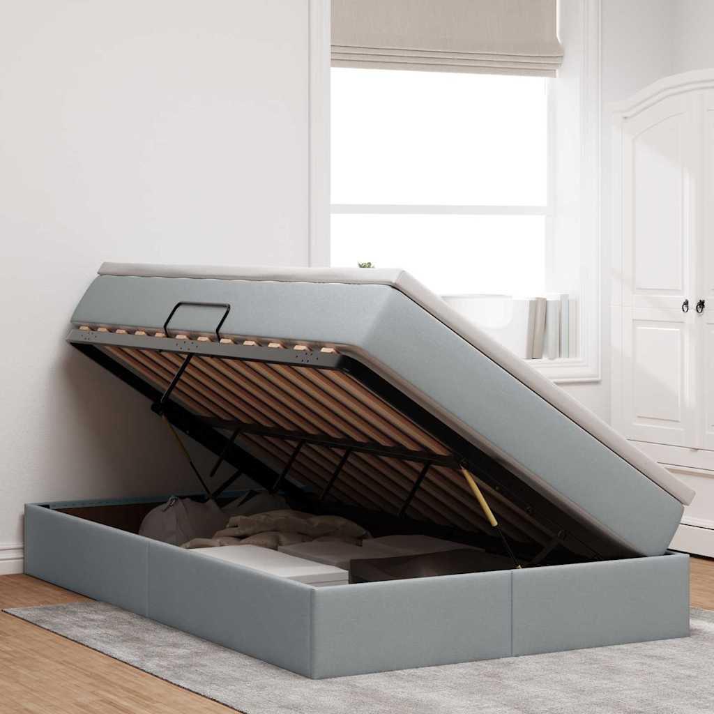 Letto con contenitore e materasso Grigio chiaro 120 x 200 cm | homemem39