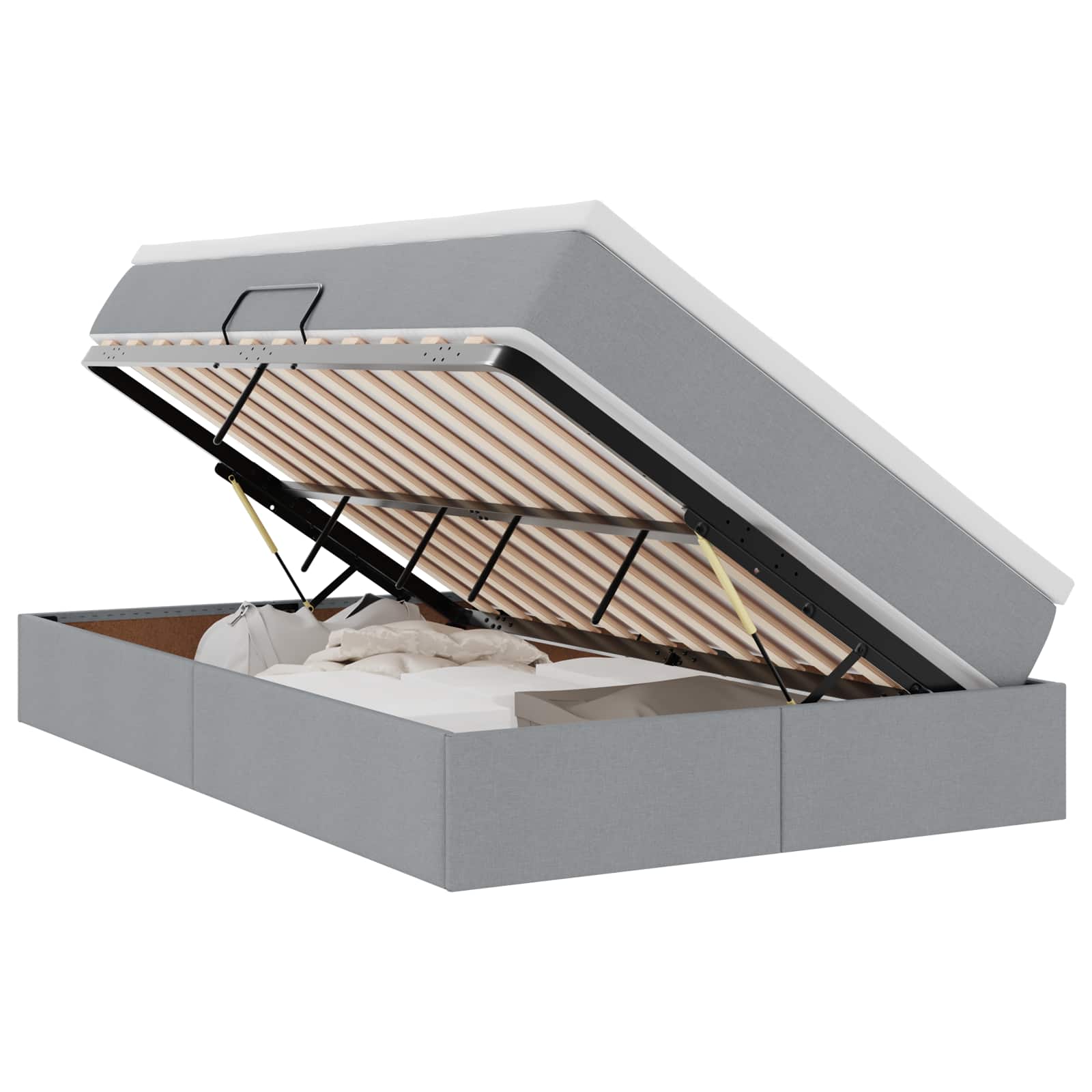 Letto con contenitore e materasso Grigio chiaro 120 x 200 cm | homemem39