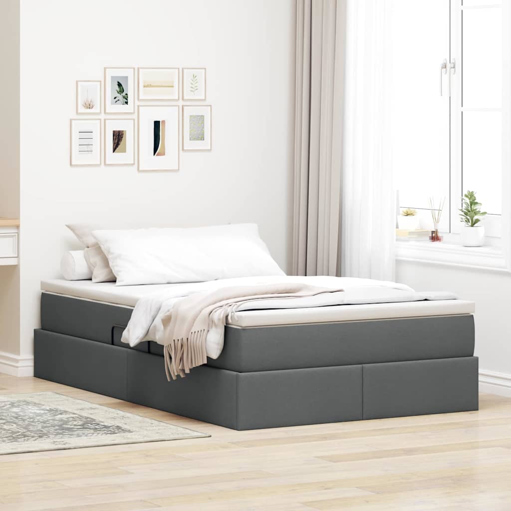 Letto con contenitore e materasso Grigio scuro 120 x 200 cm | homemem39