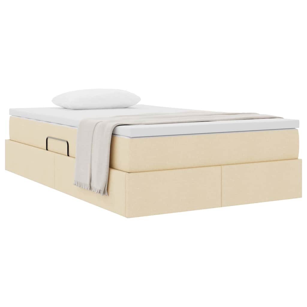 Letto con contenitore e materasso Crema 120 x 200 cm Poliestere | homemem39