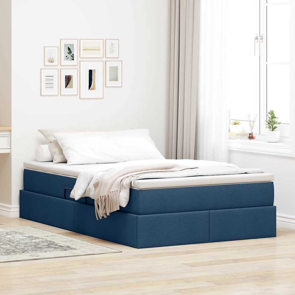 Letto con contenitore e materasso Blu 120 x 200 cm Poliestere | homemem39