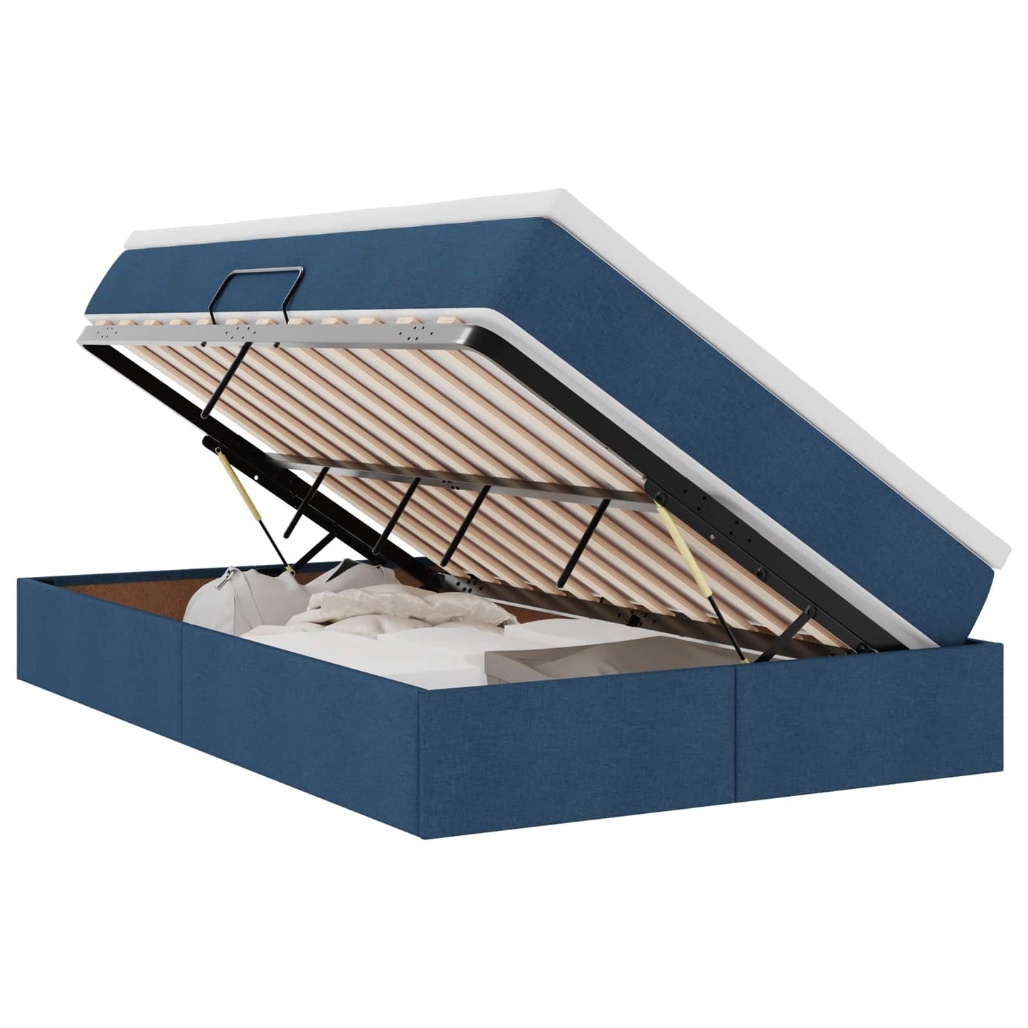 Letto con contenitore e materasso Blu 120 x 200 cm Poliestere | homemem39