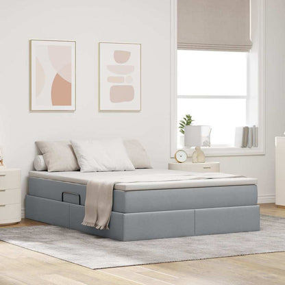 Letto con contenitore e materasso Grigio chiaro 140 x 190 cm | homemem39