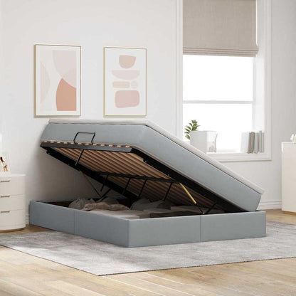 Letto con contenitore e materasso Grigio chiaro 140 x 190 cm | homemem39