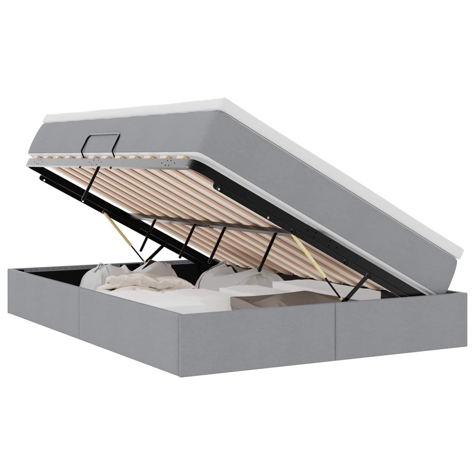 Letto con contenitore e materasso Grigio chiaro 140 x 190 cm | homemem39