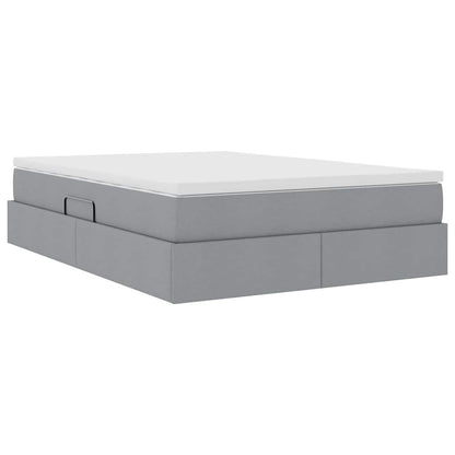 Letto con contenitore e materasso Grigio chiaro 140 x 190 cm | homemem39