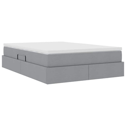Letto con contenitore e materasso Grigio chiaro 140 x 190 cm | homemem39
