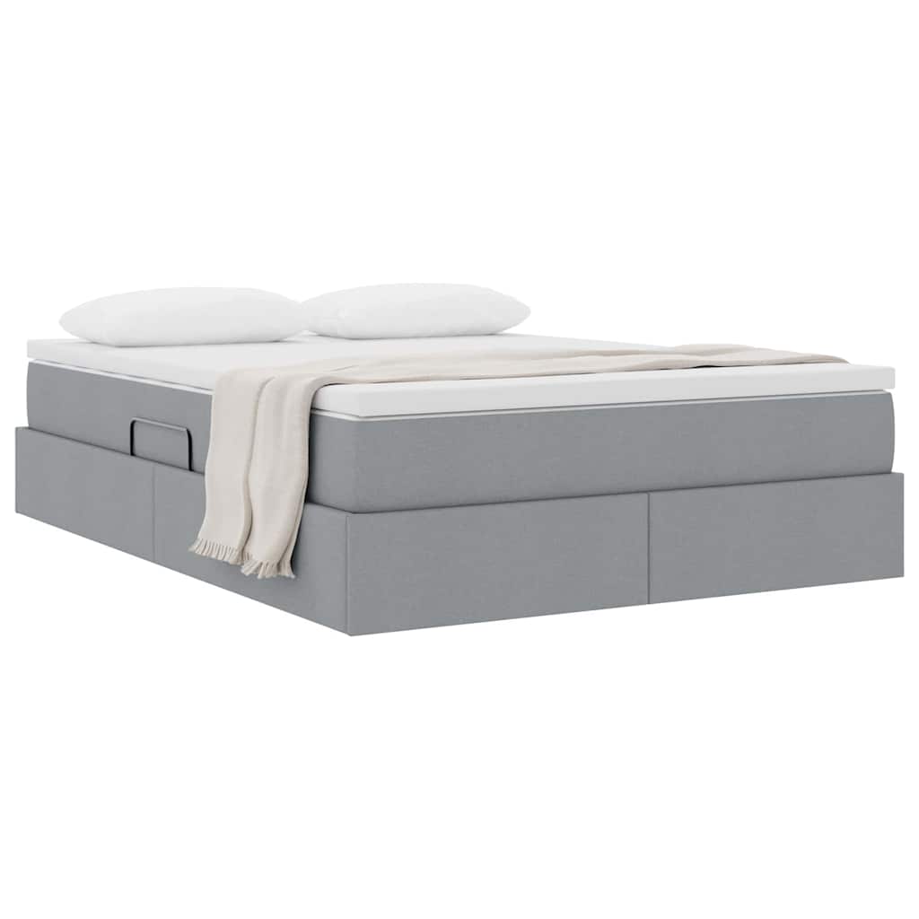 Letto con contenitore e materasso Grigio chiaro 140 x 190 cm | homemem39