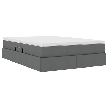 Letto con contenitore e materasso Grigio scuro 140 x 190 cm | homemem39