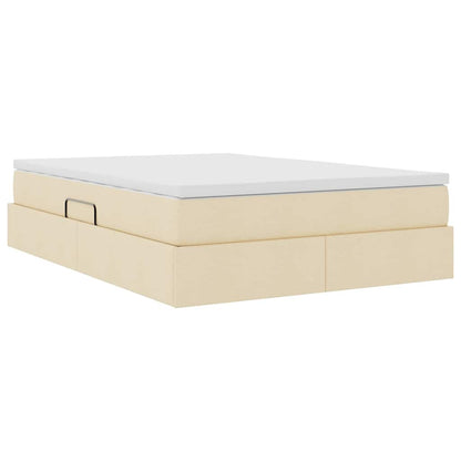 Letto con contenitore e materasso Crema 140 x 190 cm Poliestere | homemem39
