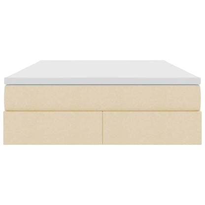 Letto con contenitore e materasso Crema 140 x 190 cm Poliestere | homemem39