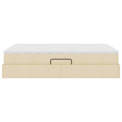 Letto con contenitore e materasso Crema 140 x 190 cm Poliestere | homemem39