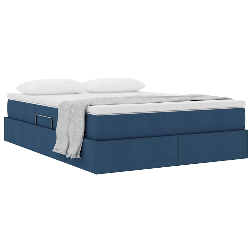 Letto con contenitore e materasso Blu 140 x 190 cm Poliestere | homemem39