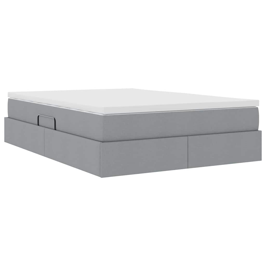 Letto con contenitore e materasso Grigio chiaro 140 x 200 cm | homemem39