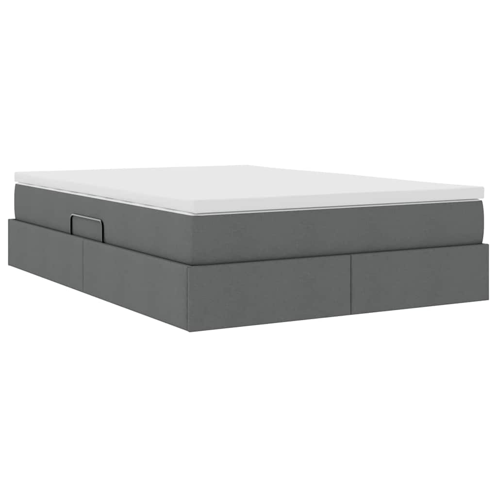 Letto con contenitore e materasso Grigio scuro 140 x 200 cm | homemem39