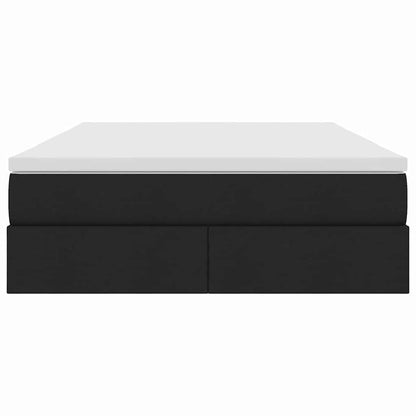 Letto con contenitore e materasso Nero 140 x 200 cm Poliestere | homemem39