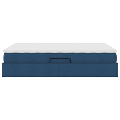Letto con contenitore e materasso Blu 140 x 200 cm Poliestere | homemem39