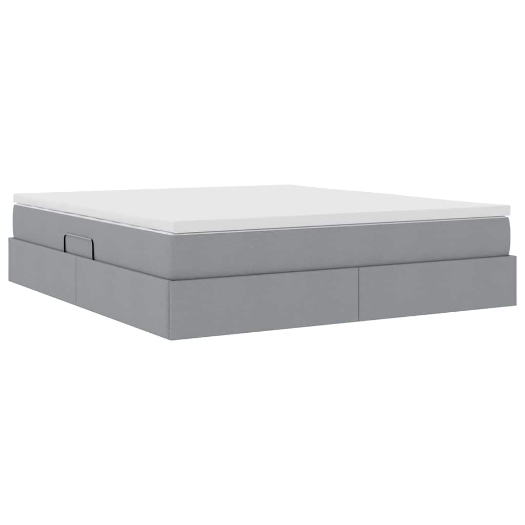 Letto con contenitore e materasso Grigio chiaro 160 x 200 cm | homemem39