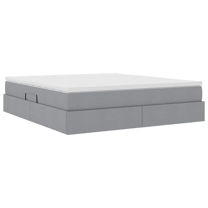 Letto con contenitore e materasso Grigio chiaro 160 x 200 cm | homemem39