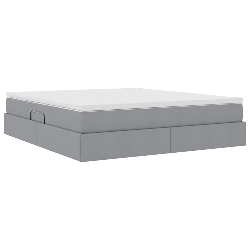 Letto con contenitore e materasso Grigio chiaro 160 x 200 cm | homemem39