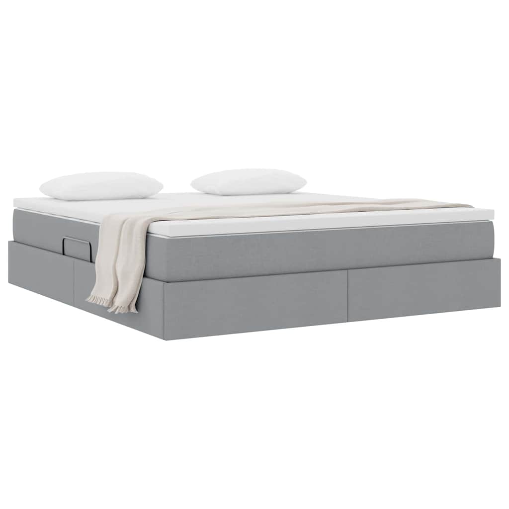 Letto con contenitore e materasso Grigio chiaro 160 x 200 cm | homemem39