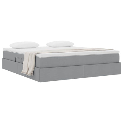 Letto con contenitore e materasso Grigio chiaro 160 x 200 cm | homemem39