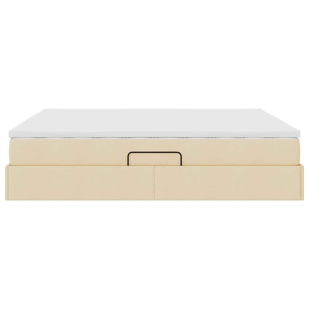 Letto con contenitore e materasso Crema 160 x 200 cm Poliestere | homemem39