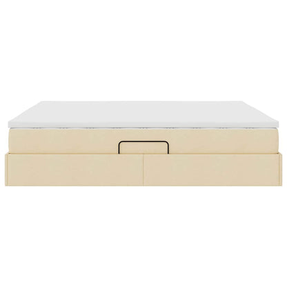 Letto con contenitore e materasso Crema 160 x 200 cm Poliestere | homemem39