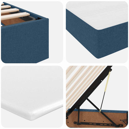 Letto con contenitore e materasso Blu 160 x 200 cm Poliestere