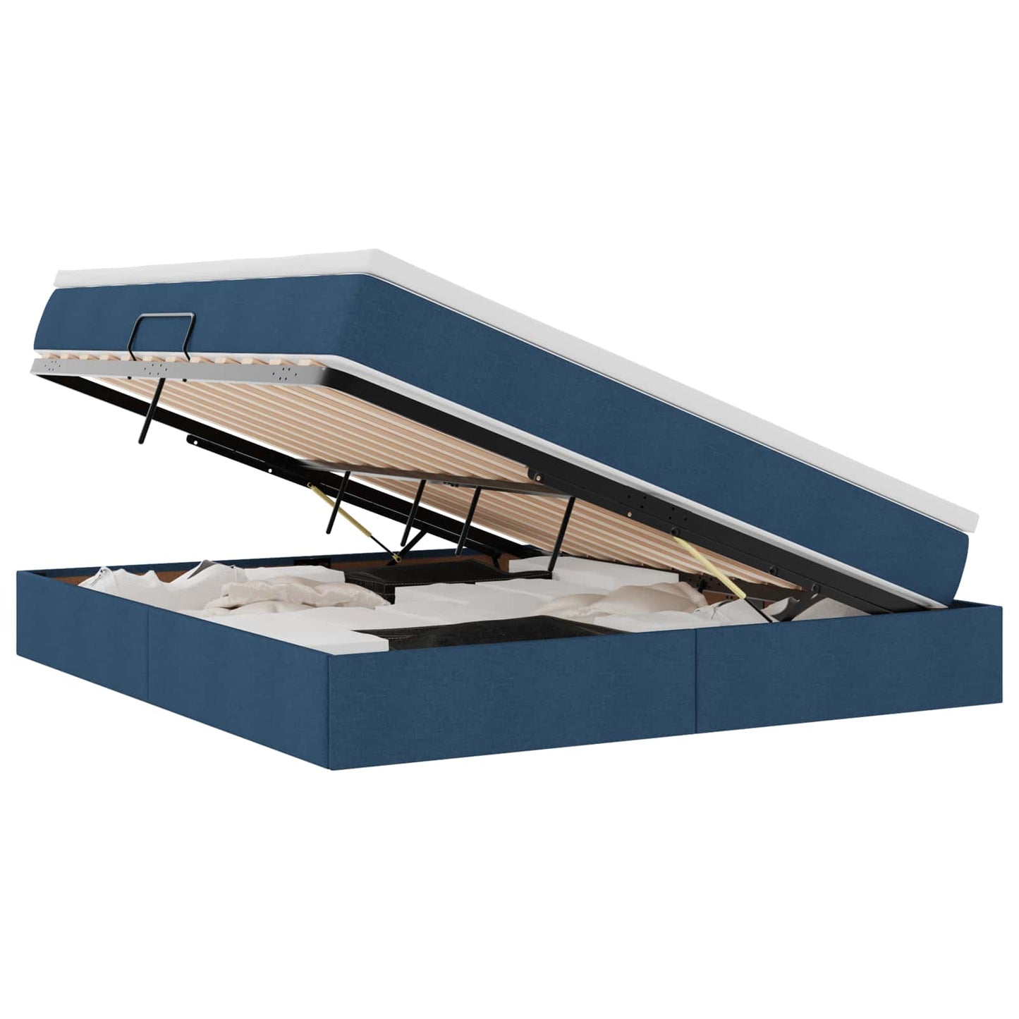 Letto con contenitore e materasso Blu 160 x 200 cm Poliestere | homemem39