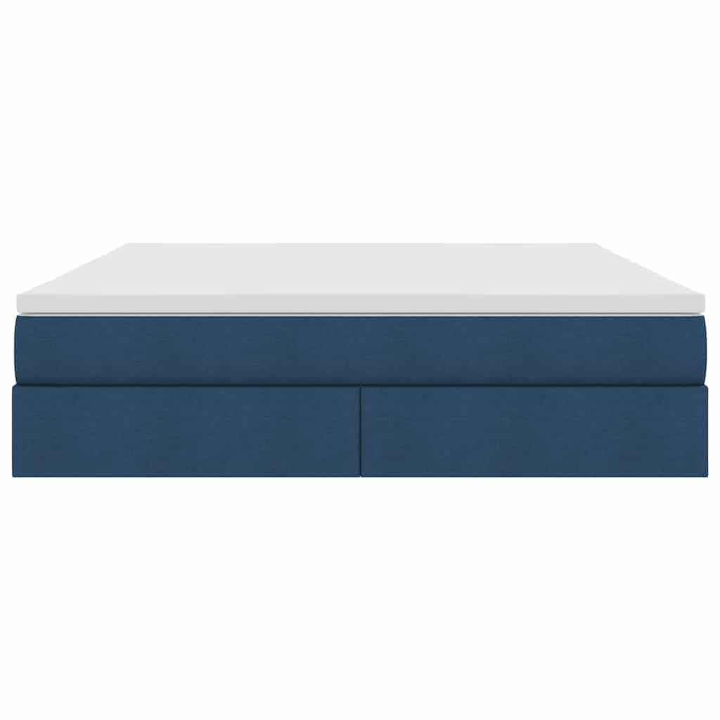 Letto con contenitore e materasso Blu 160 x 200 cm Poliestere | homemem39