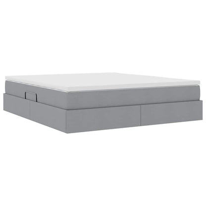 Letto con contenitore e materasso Grigio chiaro 180 x 200 cm | homemem39