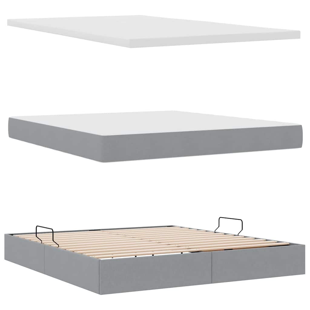 Letto con contenitore e materasso Grigio chiaro 180 x 200 cm | homemem39