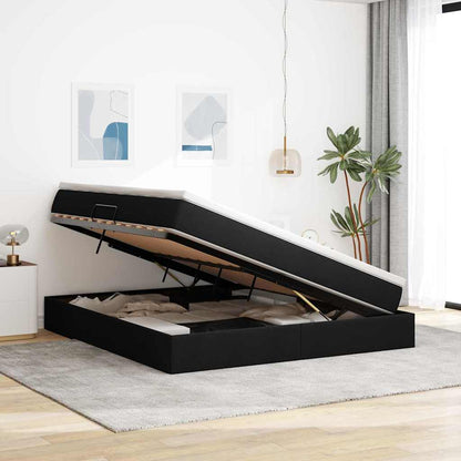 Letto con contenitore e materasso Nero 180 x 200 cm Poliestere | homemem39