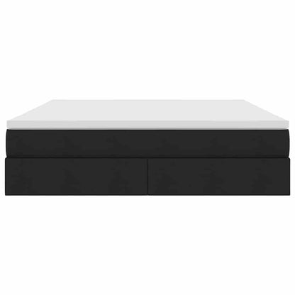 Letto con contenitore e materasso Nero 180 x 200 cm Poliestere | homemem39