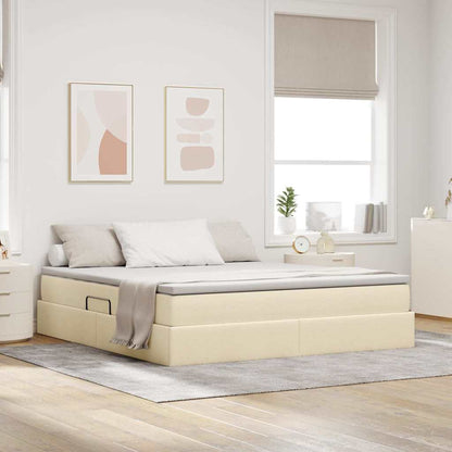 Letto con contenitore e materasso Crema 180 x 200 cm Poliestere | homemem39