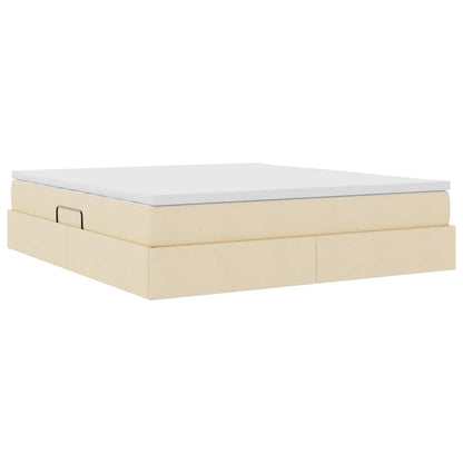 Letto con contenitore e materasso Crema 180 x 200 cm Poliestere | homemem39