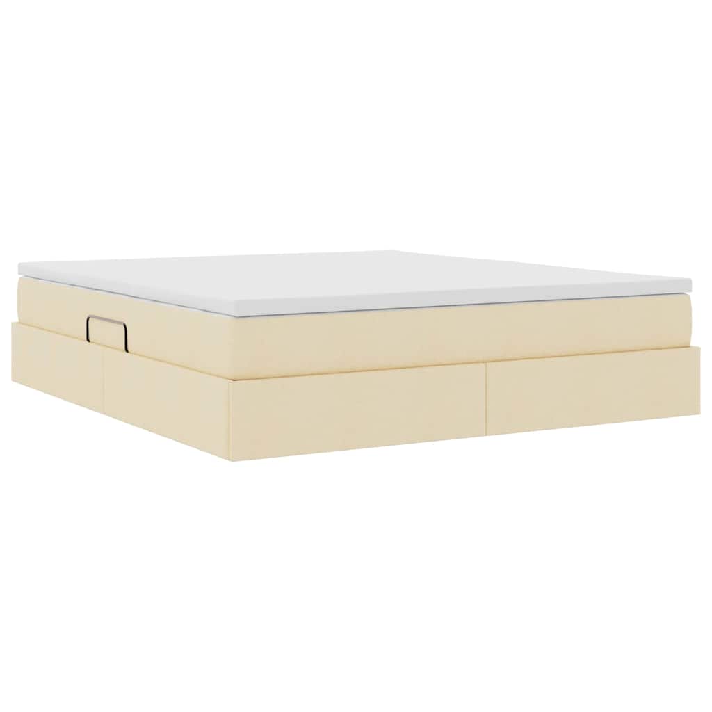 Letto con contenitore e materasso Crema 180 x 200 cm Poliestere | homemem39