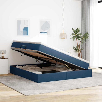 Letto con contenitore e materasso Blu 180 x 200 cm Poliestere | homemem39