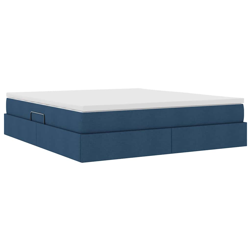 Letto con contenitore e materasso Blu 180 x 200 cm Poliestere | homemem39