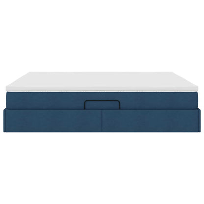 Letto con contenitore e materasso Blu 180 x 200 cm Poliestere | homemem39