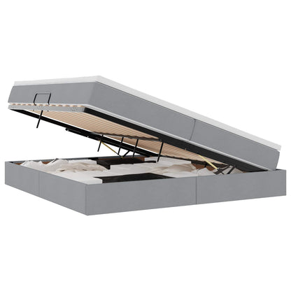 Letto con contenitore e materasso Grigio chiaro 200 x 200 cm | homemem39