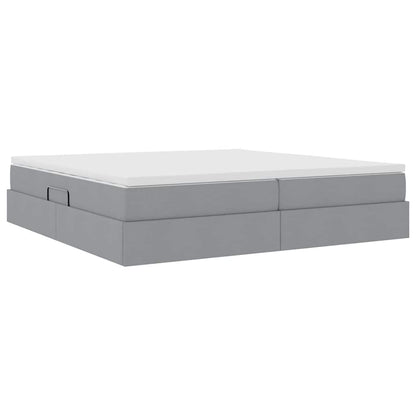 Letto con contenitore e materasso Grigio chiaro 200 x 200 cm | homemem39