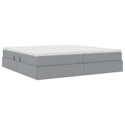 Letto con contenitore e materasso Grigio chiaro 200 x 200 cm | homemem39