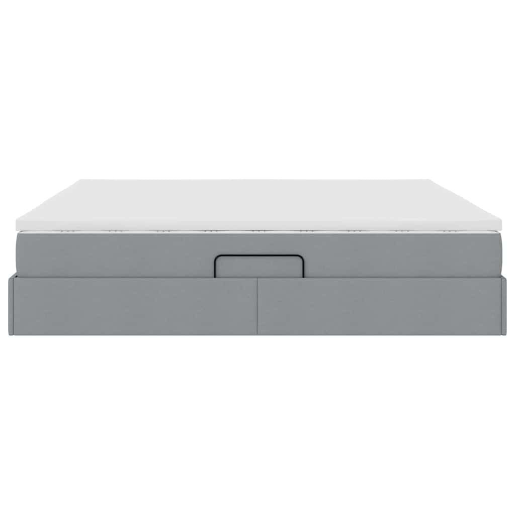 Letto con contenitore e materasso Grigio chiaro 200 x 200 cm | homemem39