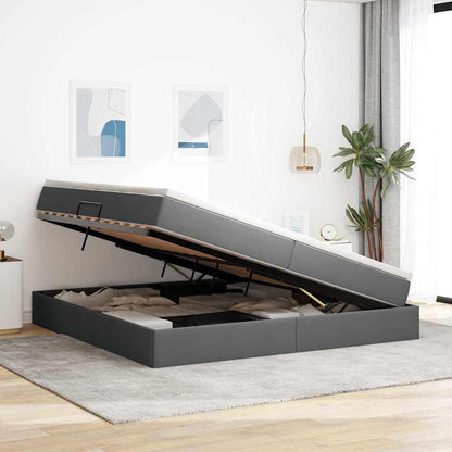 Letto con contenitore e materasso Grigio scuro 200 x 200 cm | homemem39