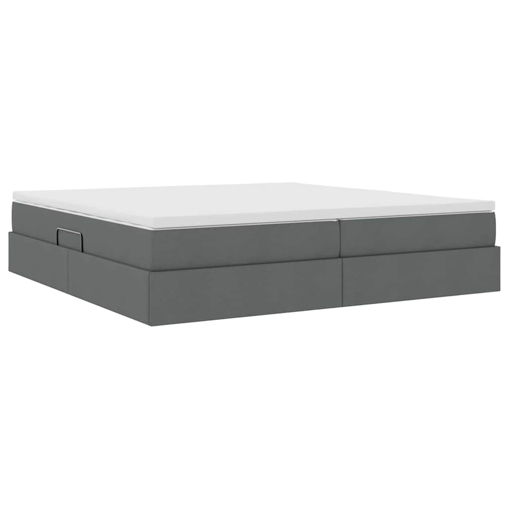 Letto con contenitore e materasso Grigio scuro 200 x 200 cm | homemem39
